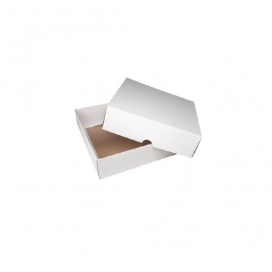 Dėžutė 210x210x60, dviejų dalių be langelio, balta 1