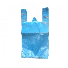 Plastikiniai maišeliai su rankenomis 240x60x450, mėlyni