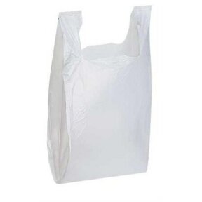 Plastikiniai maišeliai su rankenomis 350x100x600, balti