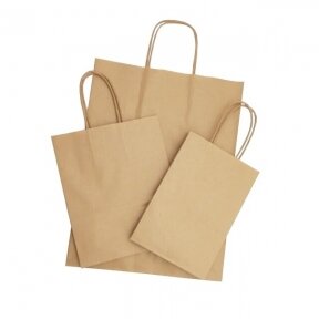 Popieriniai maišeliai su rankenėlėmis 180x80x210, rudi